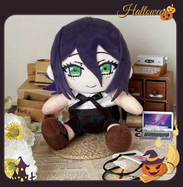 17cm Reze Sitting Plush Doll Chainsaw Man Original Anime Periphery Stuffed Toy Cute Collectible Gift For Boys Girls Home Decor