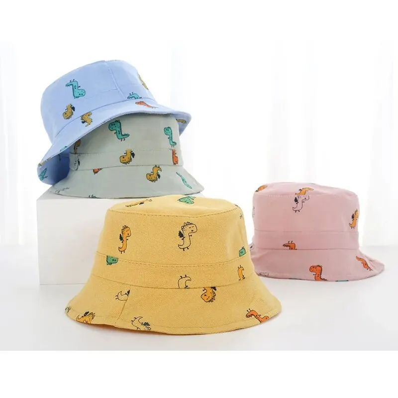 Cartoon Giraffe Print Baby Bucket Hat Children Casual Panama Cap Kids Foldable Camping Fishing Outdoor Sun Hats Fisherman Caps