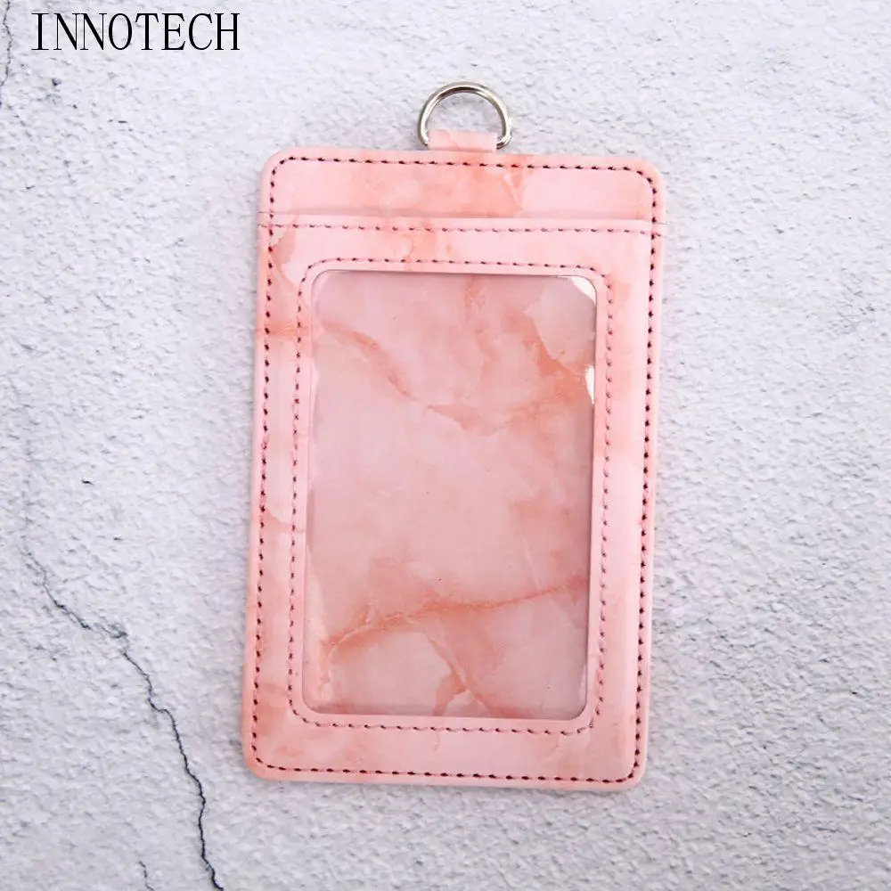 Phone Lanyards Phone Decoration Marble Lanyard Business Card Cover Card Covers Bus Card Cover Case Retractable Card Holder