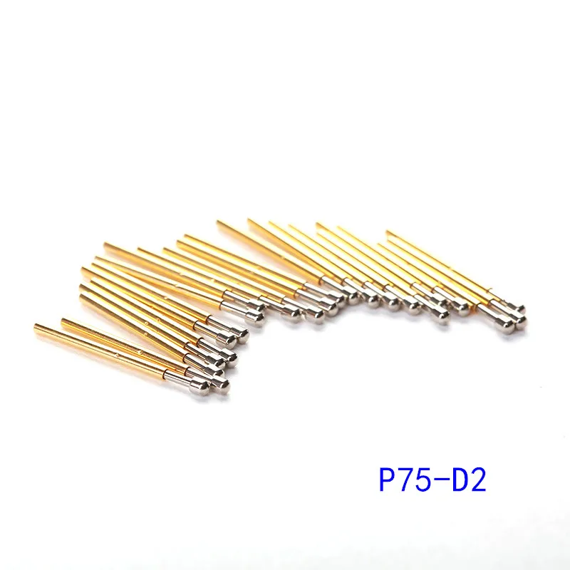 Hot Selling 100Pcs Van P75 Serie Messing Spring Test Probe Met Vernikkeld Naald Diameter Elektronische Spring Test Probe