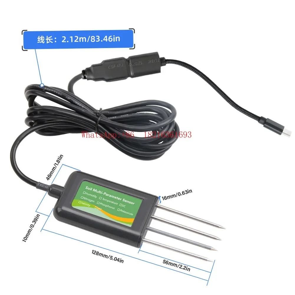 Limited Offer 8 In 1 Soil Detector Ph PH Agricultural Planting Salt Fertility Sensor