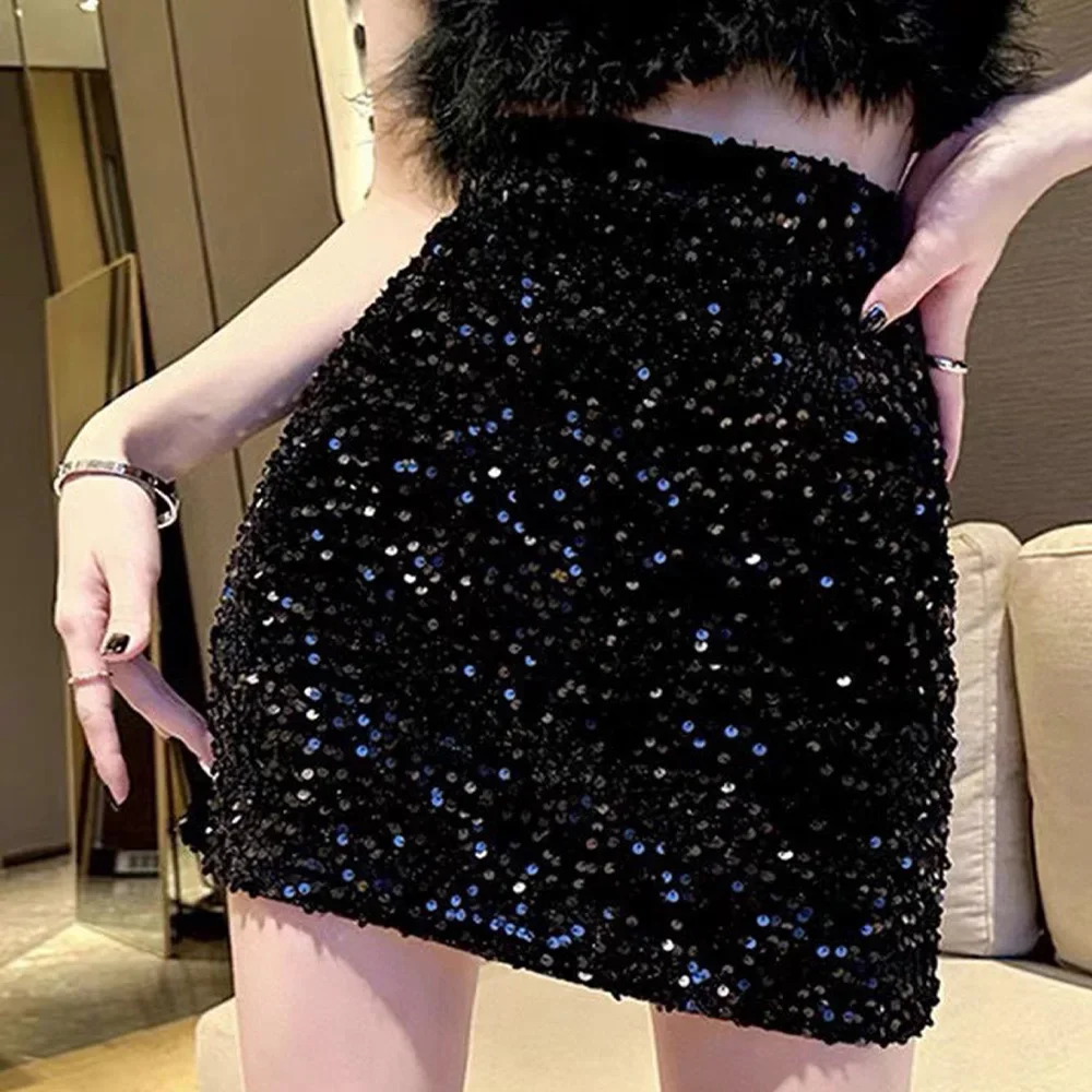 

NIGO Women's Spring And Summer Fashion Black Beaded Embroidery Velvet Vintage Short Half Skirt Ngvp #nigo7253