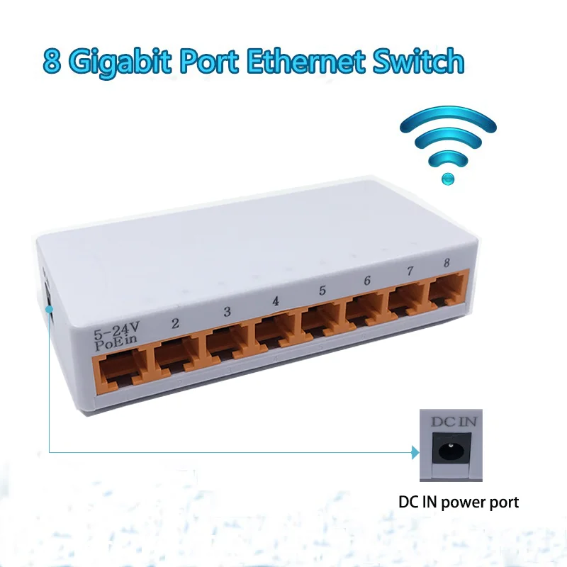 8 Poort 1000Mbps Gigabit Netwerk Switch Ethernet Smart Switcher Hoge Prestaties Rj45 Hub Internet Splitter