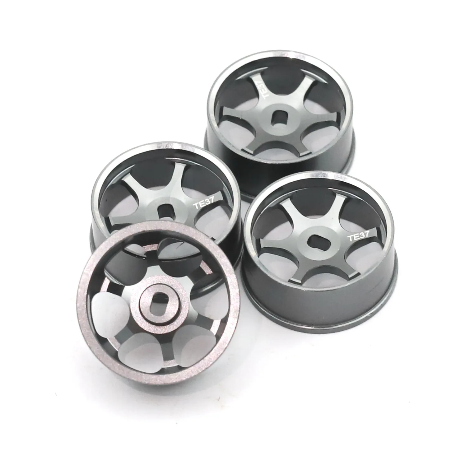 4 ชิ้นยางดริฟท์ยางขอบล้อโลหะ TE37 ดุมล้อสําหรับ Wltoys 284131   K969 K989 P939 Kyosho Mini-Z 1/28 RC รถอะไหล่อัพเกรด