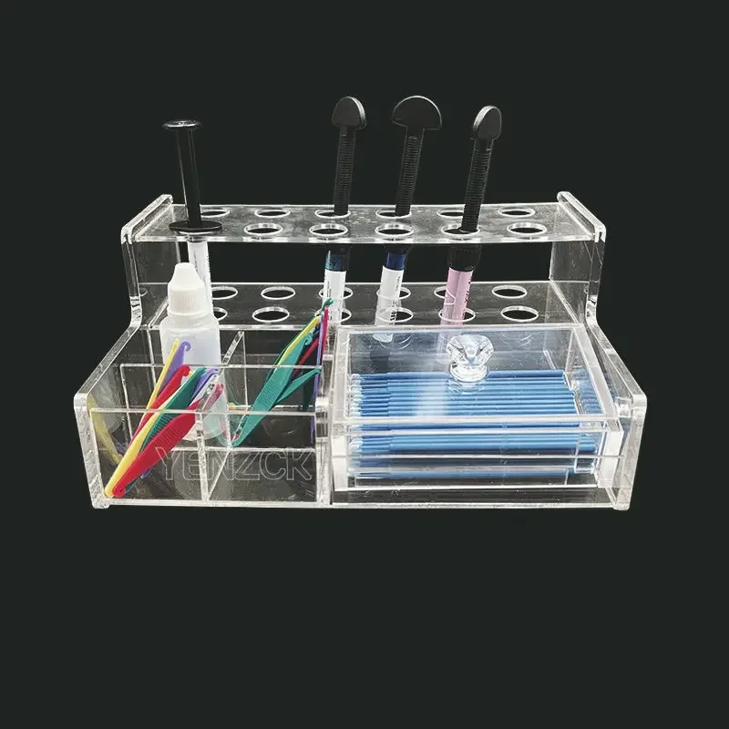 Dental Acrylic Organizer Dental Holder for Syringe Resin Adhesive Applicator Dental Storage Box