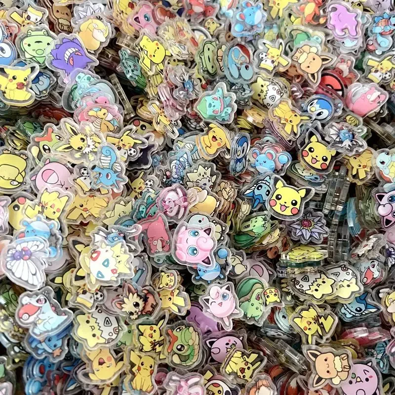 Pokemon Pikachu Cartoon Anime Character Cute Children Acrylic Planar Resin Ornament DIY Hairpin Jewelry Crafts Decoration Patch