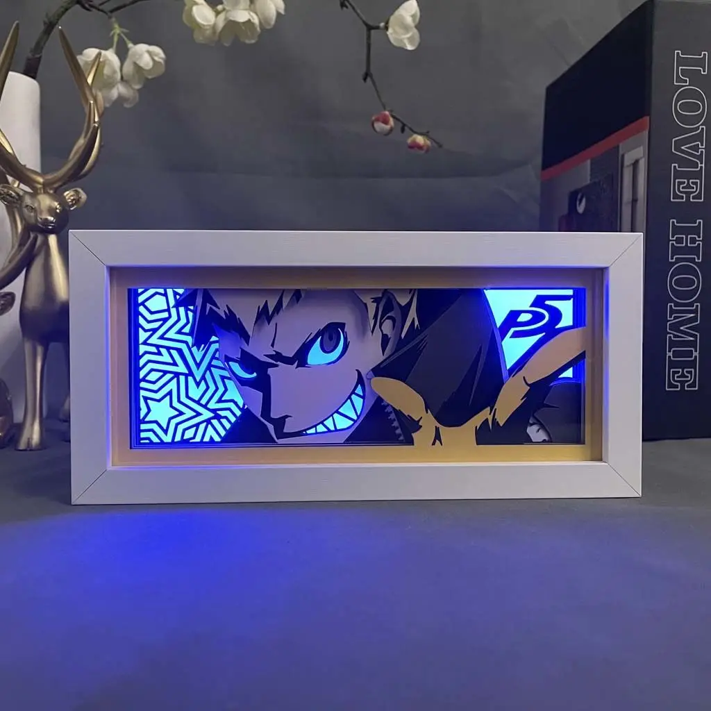 

Muse Persona P5 Paper Carving Decorative Light 16-color Color Changing Remote Control Tabletop Ornament Night Light Gifts
