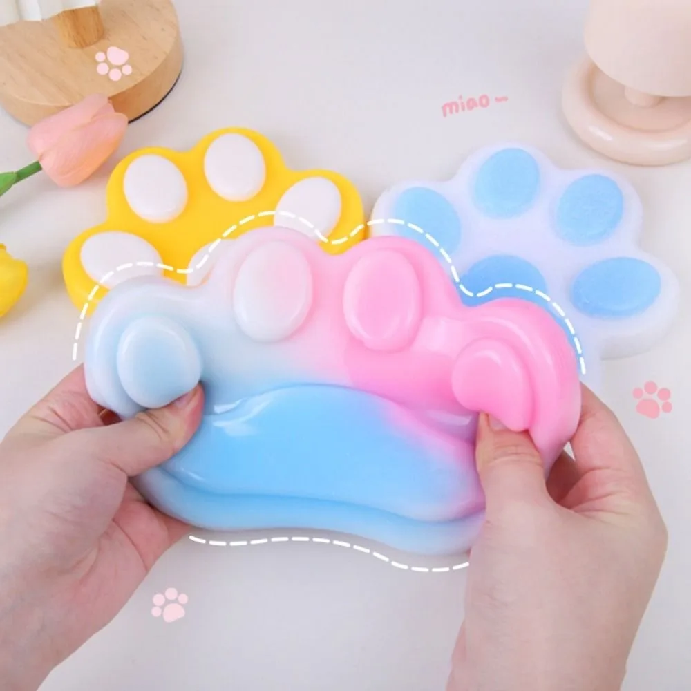 New Extra Large Candy Color Squeeze Cat Paw Toys Silicone PVC Decompression Toys Sticky Soft Pinching and Decompressing Toy