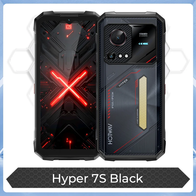 HOTWAV Hyper 7S 5G Rugged Phone 6.6“ HD+ 120Hz 4GB RAM+256GB ROM Mobile Phone IP68/IP69K 10800mAh 20W Smartphone Android 15 NFC