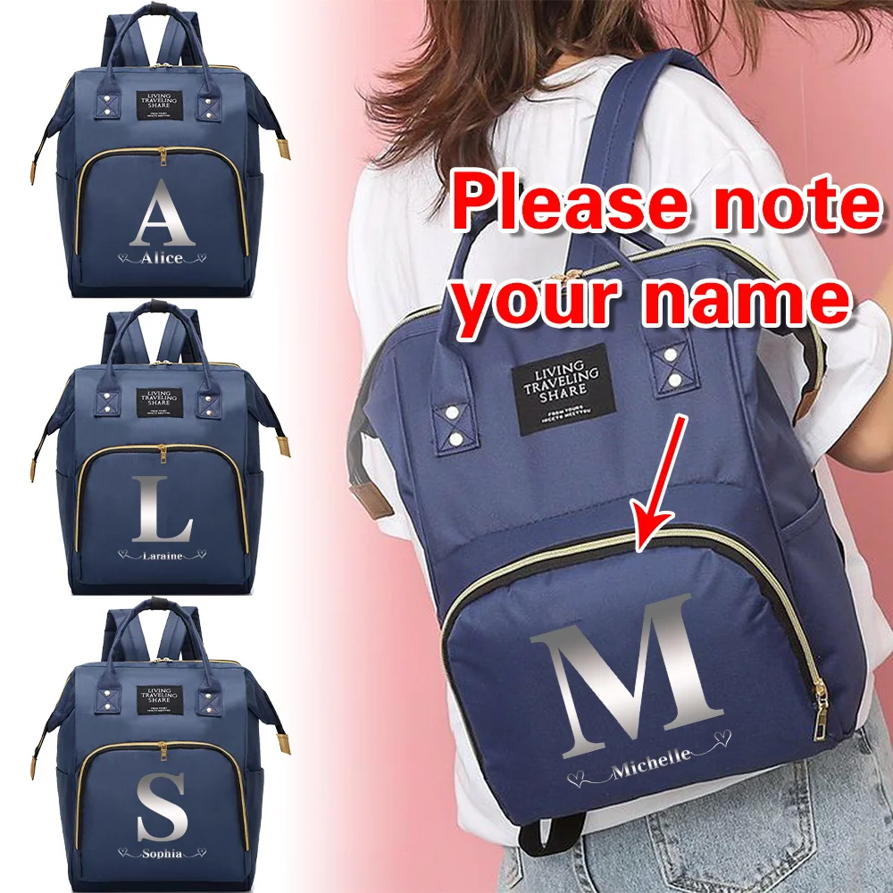 

Сумка для мамы с индивидуальным именем, большая вместимость, водонепроницаемая многофункциональная сумка для хранения, сумки для детских вещей, дорожный рюкзак для беременных на открытом воздухе