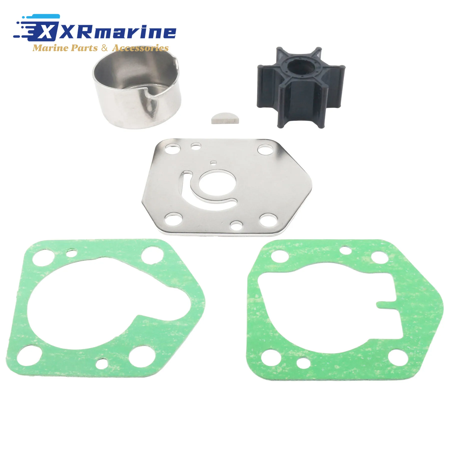 

Ремкомплект крыльчатки водяного насоса, совместимый с лодочными подвесными моторами Suzuki 4-тактных 8, 9.9, 15, 20 л.с. (модели DF8, DF9.9, DF15, DF20)