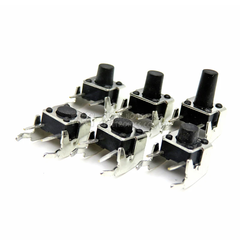 6*6*4.3/5/6/7/8/9/10/12mm  PCB Momentary Tactile Tact Mini Switch 6x6mm Right Angle With stent 6x6x4.3mm 5mm 6mm 7mm 8mm 9mm