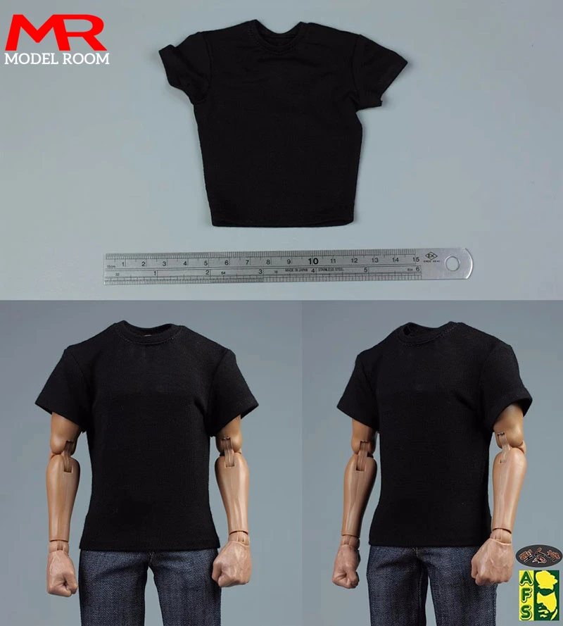 AFS 1/6 Skala Männliche Soldat Einfarbig T-shirt Tops Kleidung Modell Fit 12'' Soldat Action Figur Körper Puppen – Detail 10