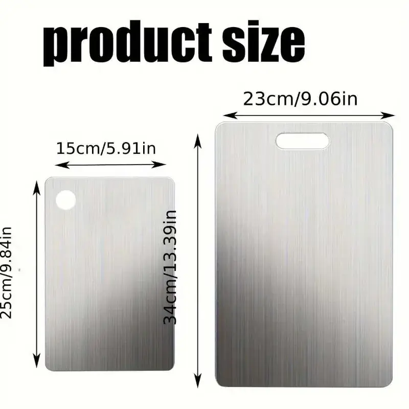 2pcs Stainless Steel Cutting Board Set - Heavy Duty Non-Slip for Meat & Vegetables | BPA Free & Rust Proof - 2
