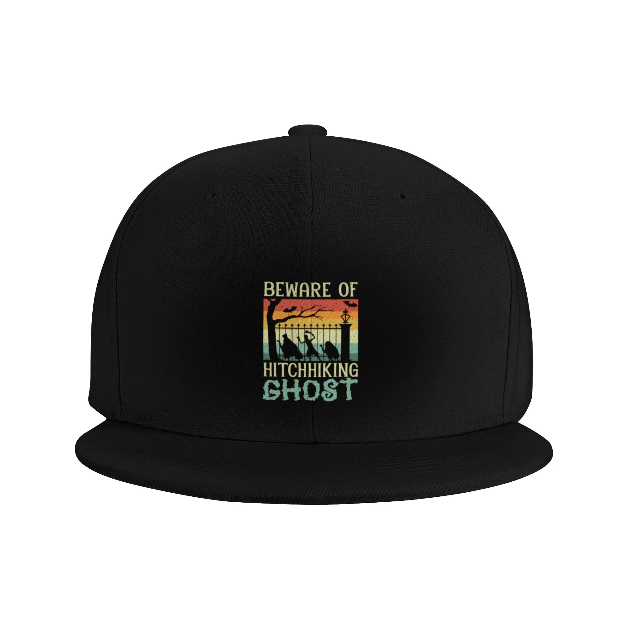 Fashion Beware Of The Hitchhiking Ghost Halloween Trick Or Treat Flat Brim Sun Hat  Men Sun Cap