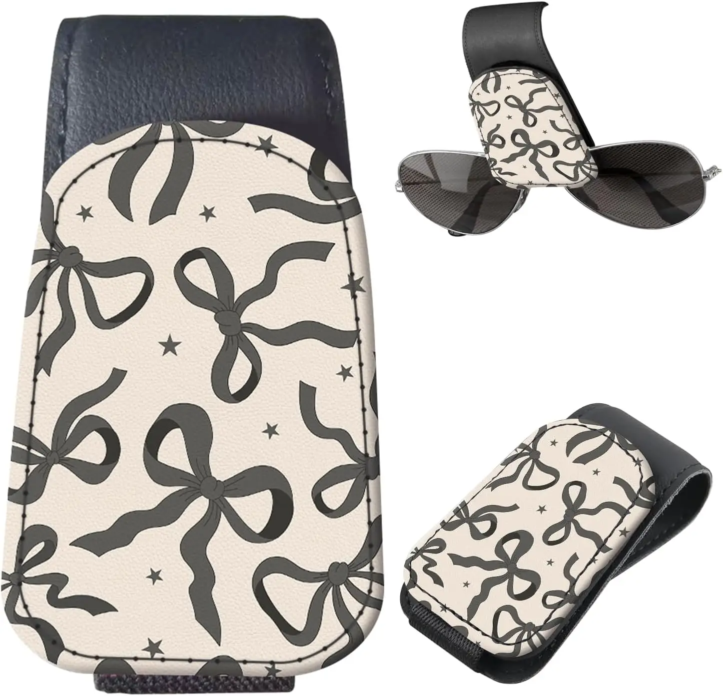 

Держатель для солнцезащитных очков на козырек автомобиля, органайзер для очков из искусственной кожи, милый магнитный держатель для очков