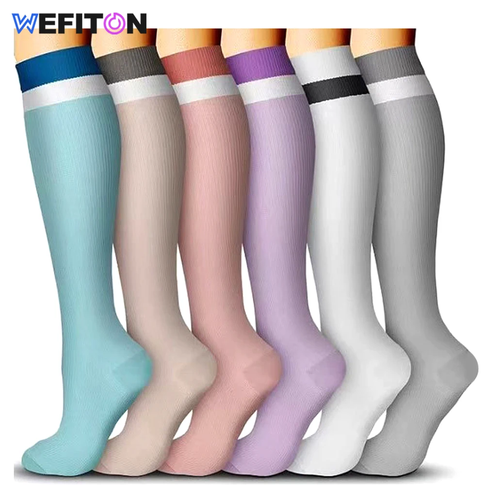 6Pairs Compression Socks for Men Women - 15-20mmHg Best for Running,Athletic,Circulation,Pregnancy,Travel,Recover,Outdoor Sports