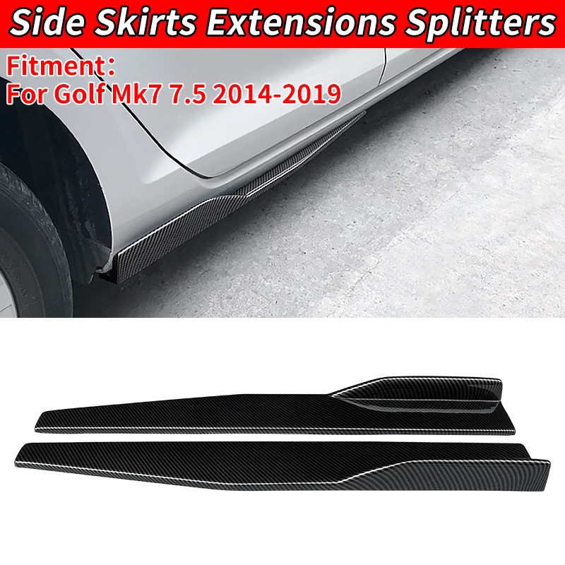 

For VW Golf Mk7 7.5 2014-2019 Car Golf 7 Accessories Side Skirt Bumper Diffuser Spoiler Aprons Wings Extensions 75cm Carbon Look