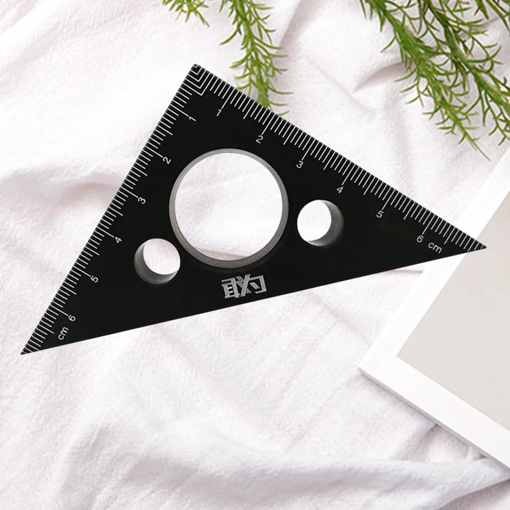 

1pc Aluminum Alloy Triangular Rule Ruler Thickened Carpenter Measurement Tool Woodworking Gauge 45 Degree Sturdy Compact
