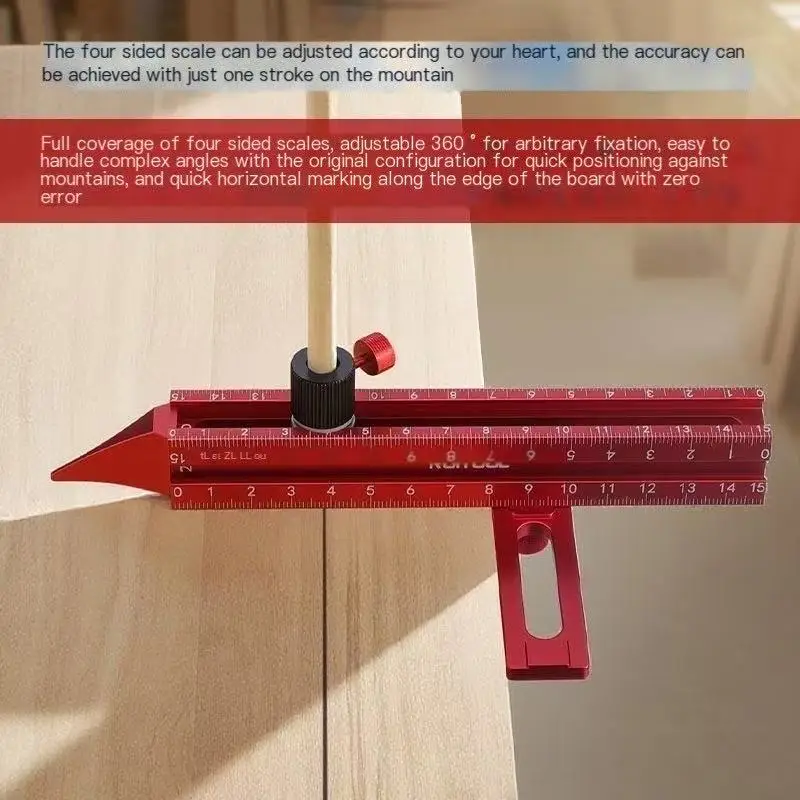 Four Sided Scale Marking Ruler Ceiling Leveling Auxiliary Measuring Level Ruler Furniture Handmade Closing and Marking Device