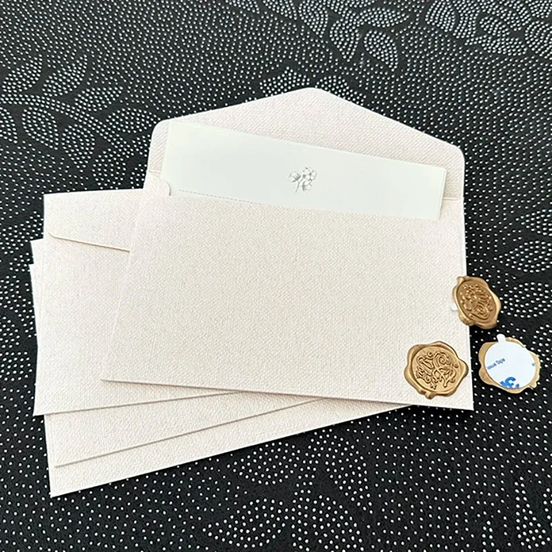 30pcs/lot Thickened 250g Linen Texture Pattern White High-grade Envelope Retro for Invitations Postcards Wedding Business Letter