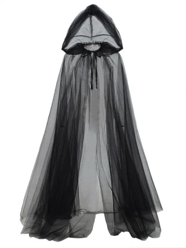 

loween Par Long Tulle Cape Sexy Bat Sle Hooded Sexy Long Tulle Cape for Women Par Costume Lightweight No Sve