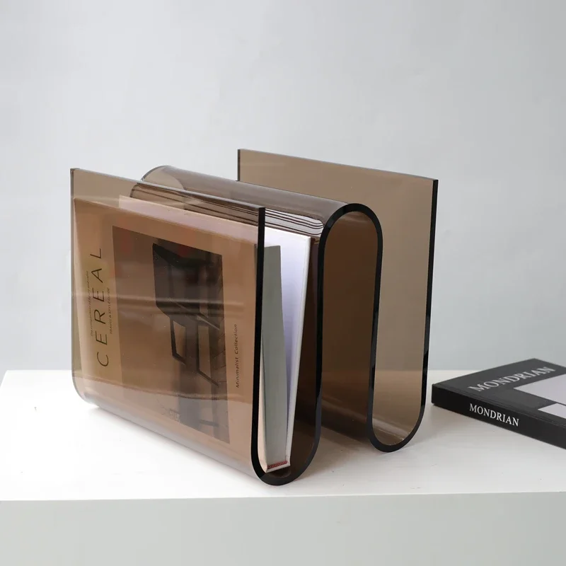 Creative Irregular Acrylic S-shaped and L-shaped Desktop Bookshelves For Offices Libraries