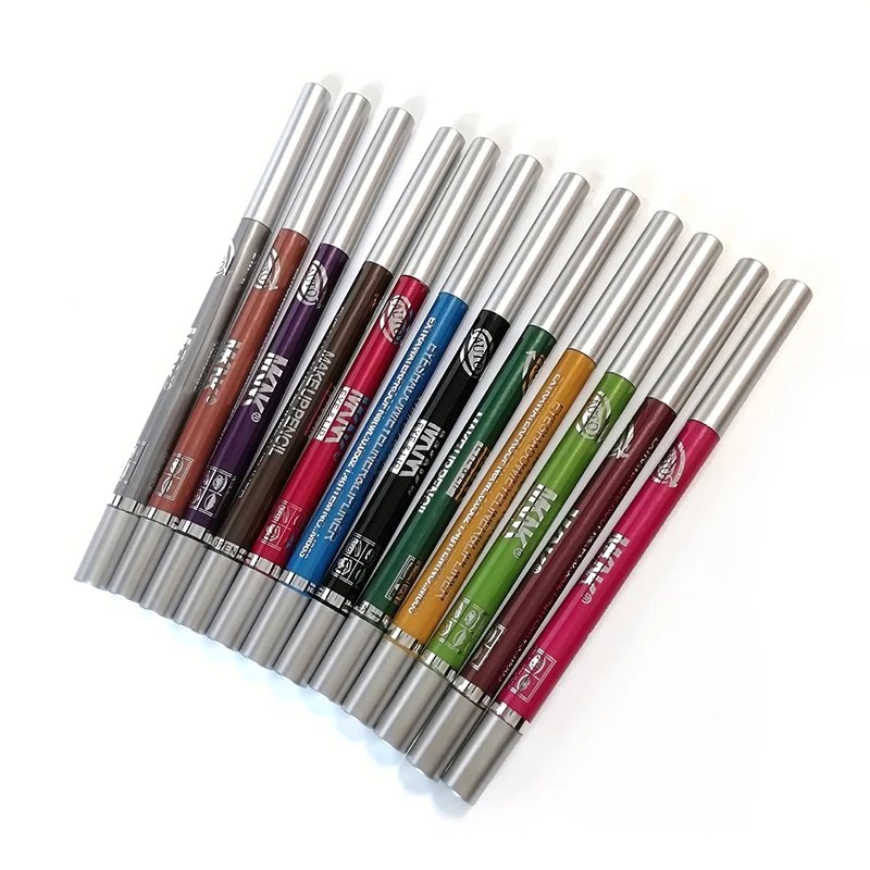 12 colori Set colore impermeabile evidenziatore Eyeliner ombretto penna trucco penna ombretto colla penna