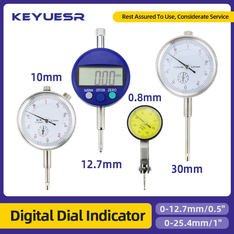 Digital Display Dial Indicator Micrometer Electronic Dial Gauge Hour Type Indicator Meter Precision Comparator Measuring Tools