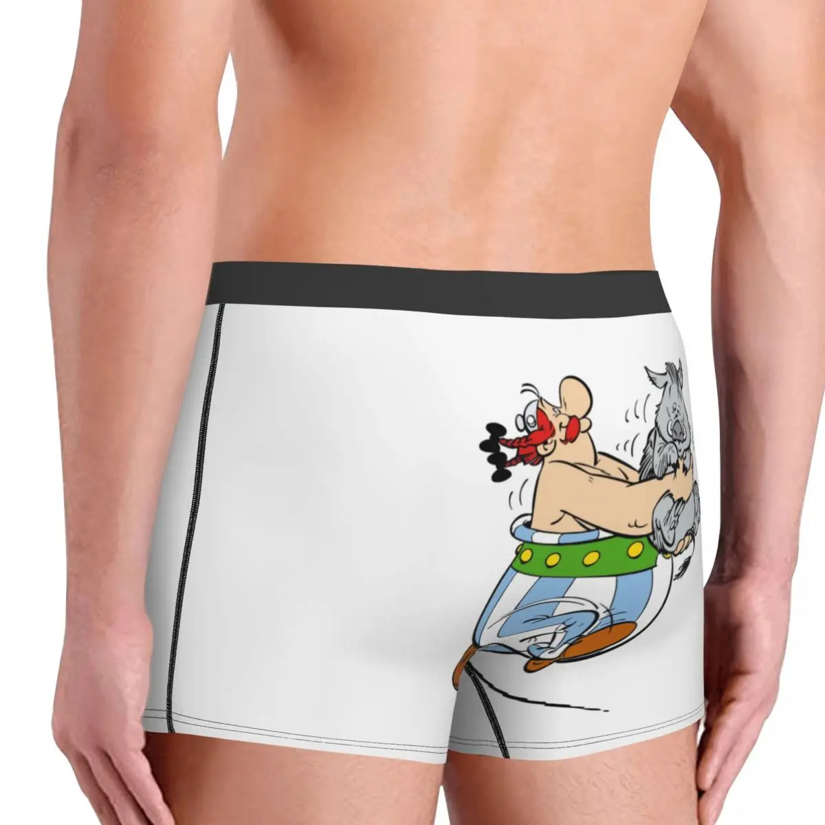 Custom Novelty Asterix And Obelix Boxers Shorts Panties Men\'s Underpants Comfortable Cartoon Briefs Underwear