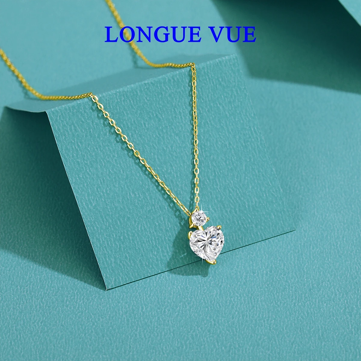 

100% настоящее 14-каратное золото, романтическое сердце, муассанит, кулон, ожерелье, женское золото AU585 K, пасьянс, ожерелье, свадебные украшения