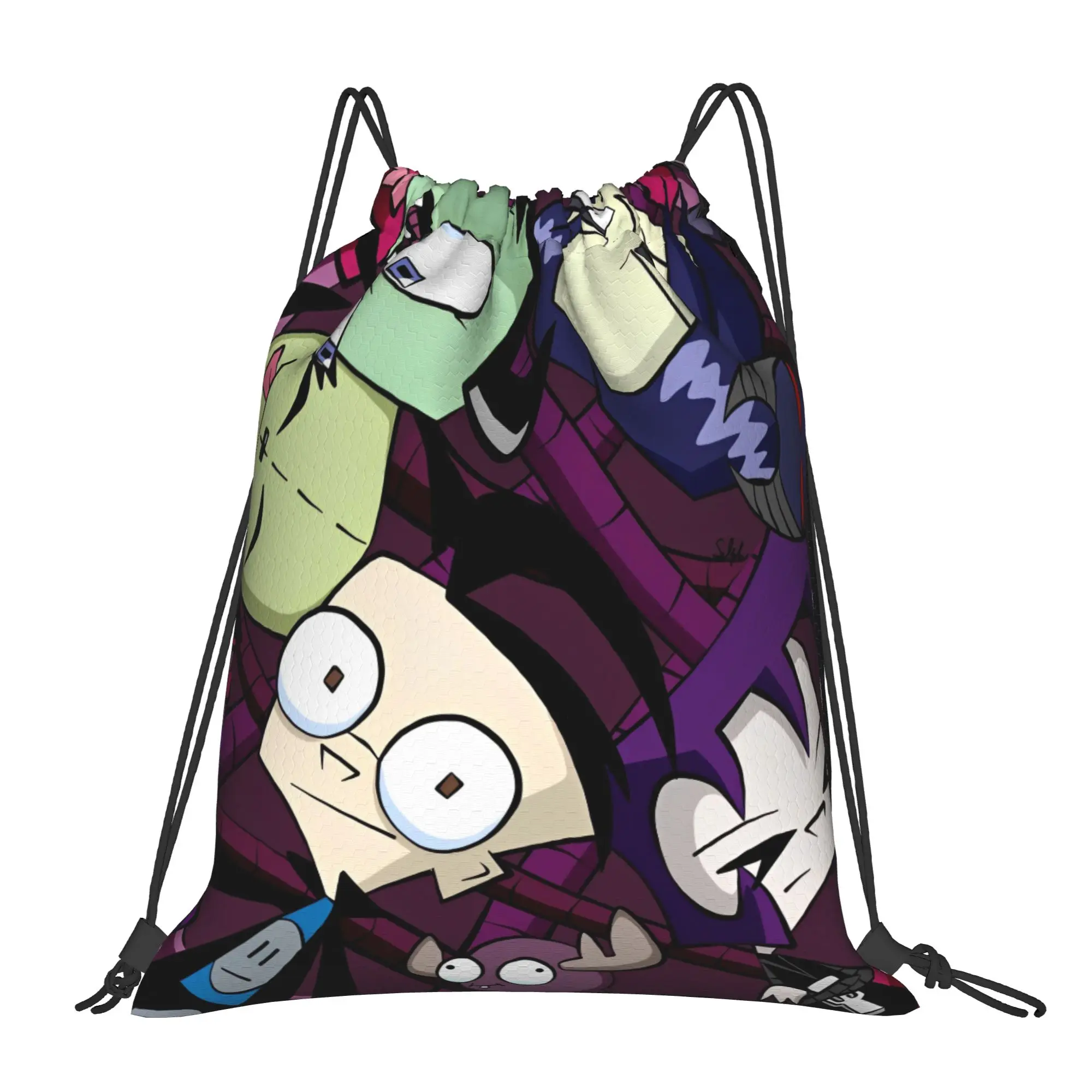 

Рюкзаки Invaders Zims Gir, складные мужские рюкзаки для школы и спортзала, дизайнерские сумки-мешки на завязках