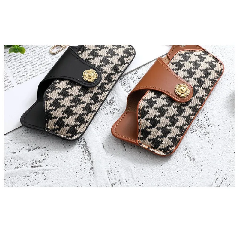 Vintage Soft Leather Eyeglass Case Portable Sunglasses Anti-Pressure Bag Contact Lens Dispenser Case Frame Care Bags