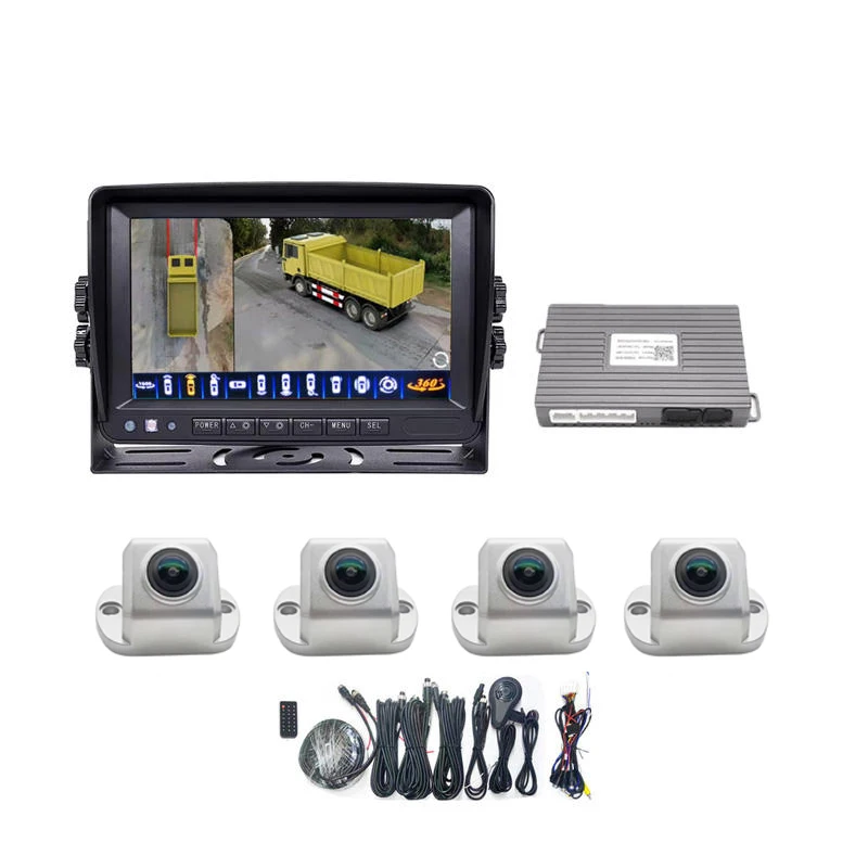 7 Inch 360 AI Surround View Camera System Bird View Panoramic System 4CH for Truck Rv Bus Camper