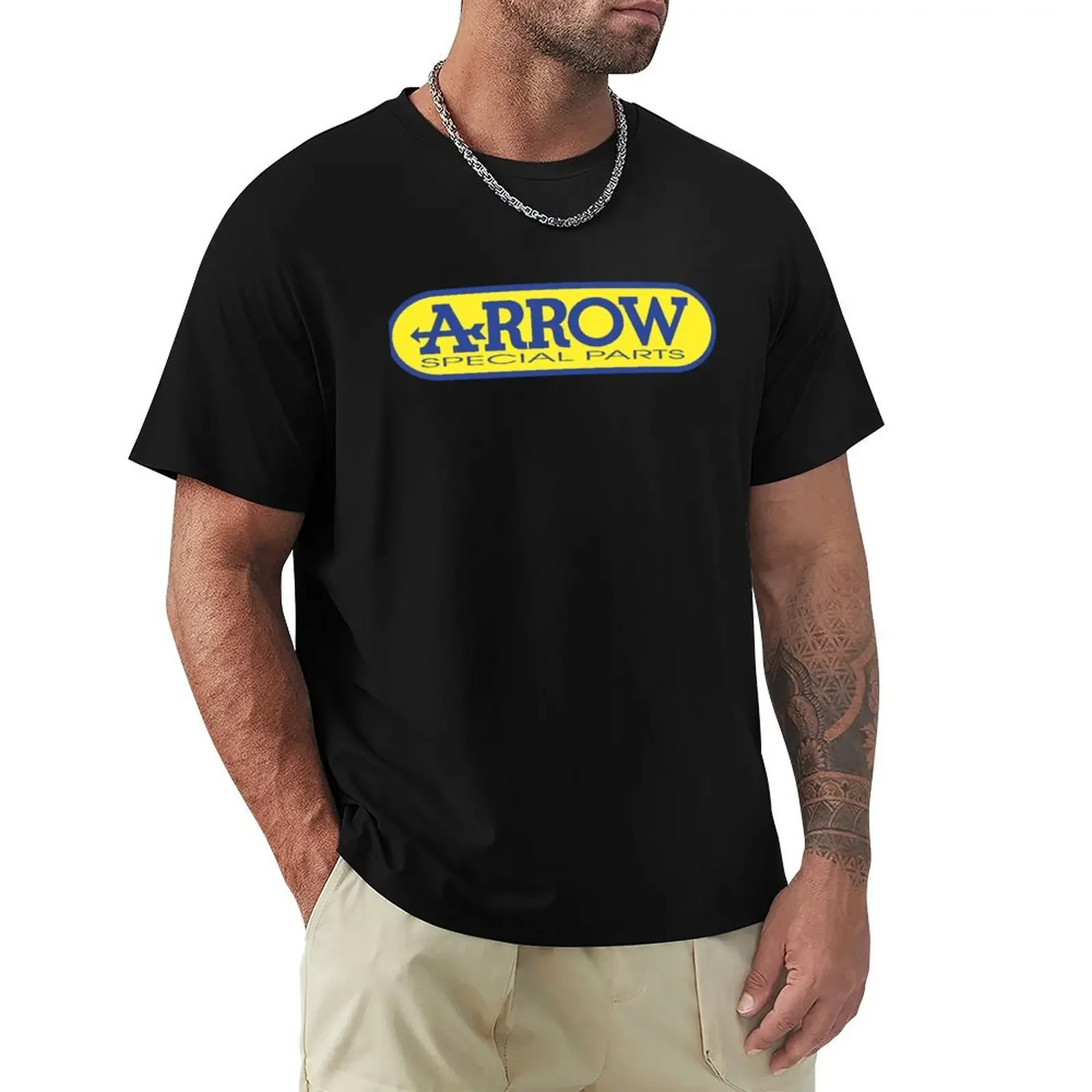 Arrow exhaust systems logo font T-Shirt graphics Short sleeve tee cotton t shirt men