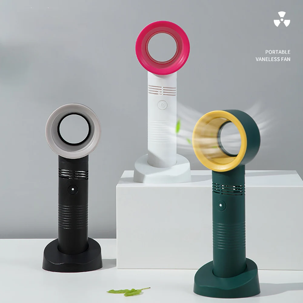 ไร้สาย Leafless ไดร์เป่าผมมือถือมินิพัดลมชาร์จไฟฟ้า Bladeless ไดร์เป่าผมพกพามัลติฟังก์ชั่ผู้ถือโทรศัพท์