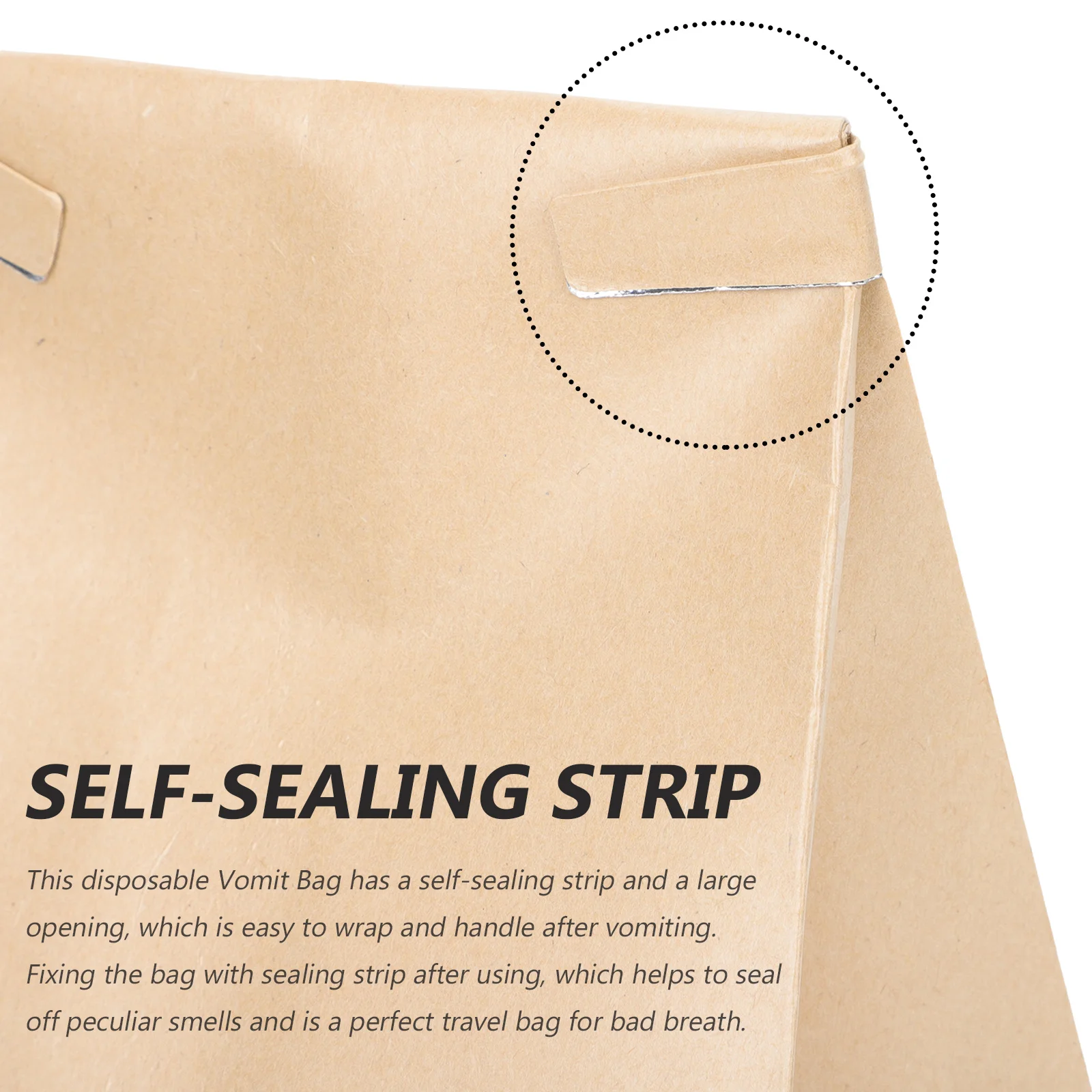 

10Pcs Vomit Bags Self Sealing Disposable Kraft Paper Travel Vomit Bags Carsickness Portable Multi Function Pouches