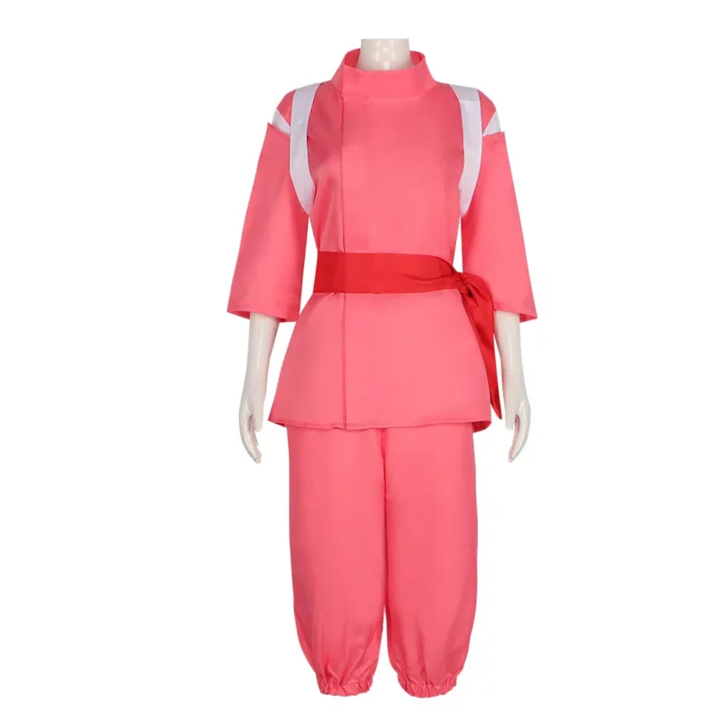 Trajes de Cosplay de Anime Spirited, Kimono rosa, Takino Chihiro Show Kamikakushi, disfraces de fiesta de Halloween