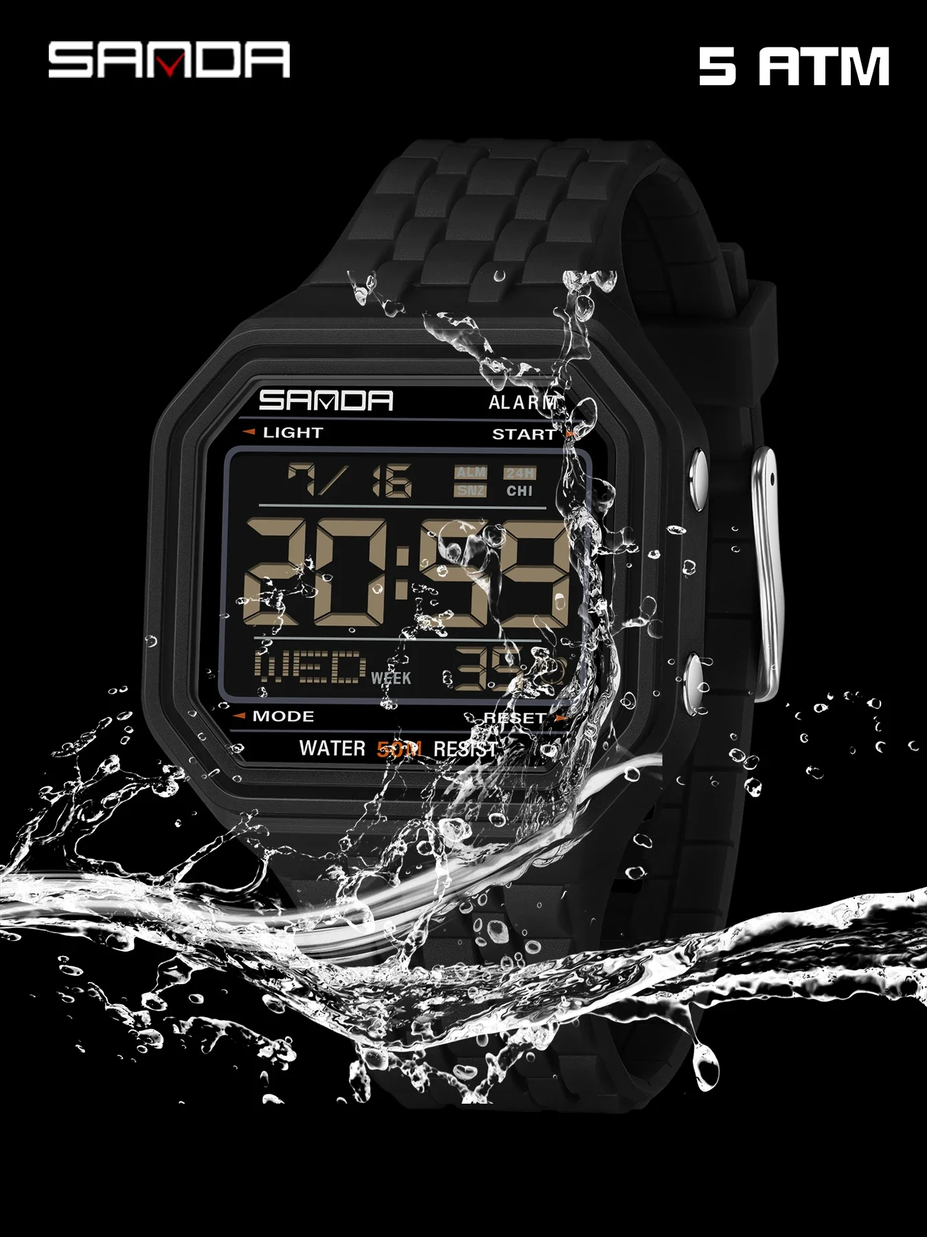 SANDA Top Brand Men's Watches Stylish Digital Sports Wristwatch Alarm Multifunctional Luminous Calendar Stopwatch Reloj Hombre - view 4