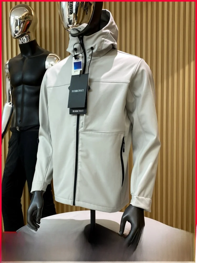 

Outdoor Men's Fce Lined Soft ell Jaet Casual Hooded Windproof Warm Autumn Winter Leisure Coat Polyester Fiber Zipper C...