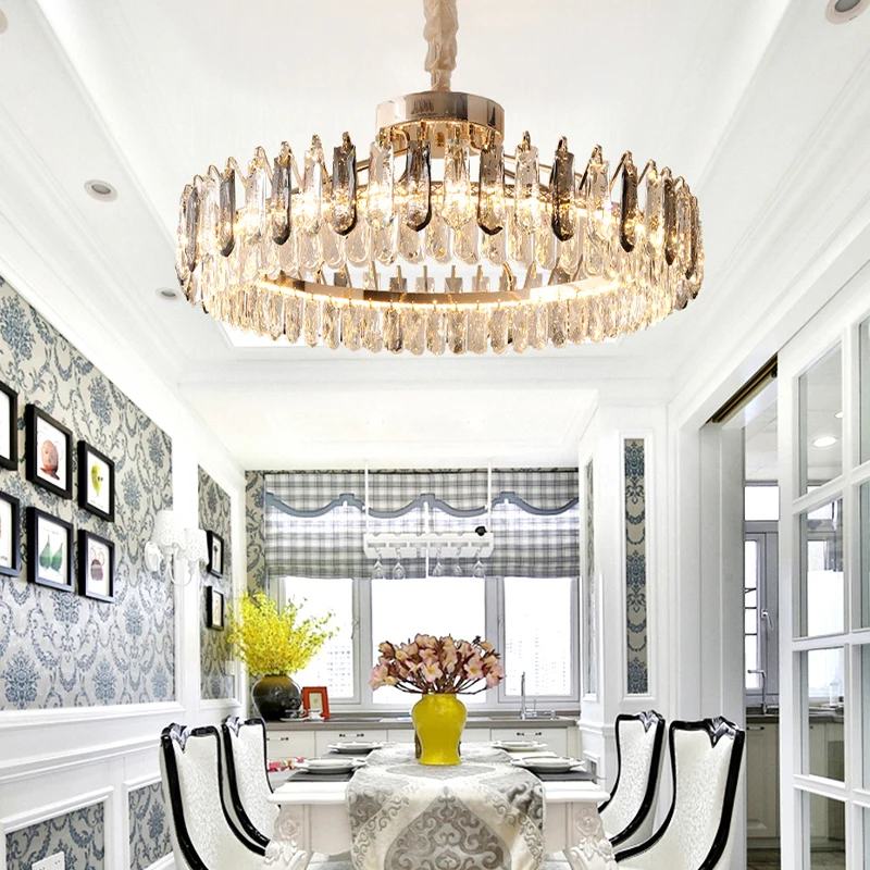 الحديثة كريستال الذهبي أو الكروم إطار أضواء السقف 2024 Led الإضاءة مصابيح السقف ديكور المنزل لماعة جديدة لغرفة المعيشة #2