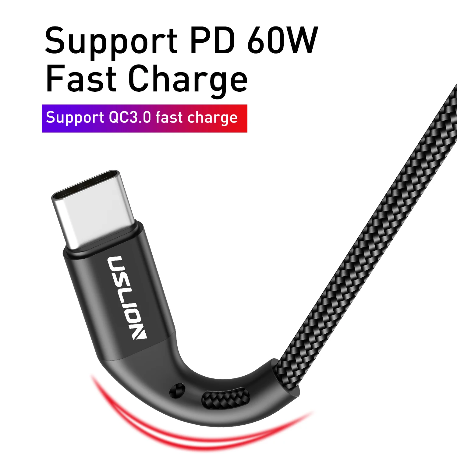 PD 60W Type C to Type C Cable 3A USB C Fast Charging Cable for iPhone Xiaomi Redmi Huawei Samsung Tablets Laptops 0.5M/1M/2M/3M