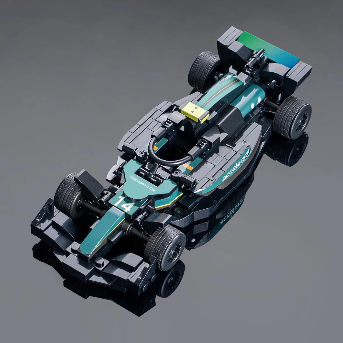 

Exquisite Simulation Building Block Series Mini AMR24 Race Car Model Kits MOC Creative Children's Birthday Gifts Toys Vehicle