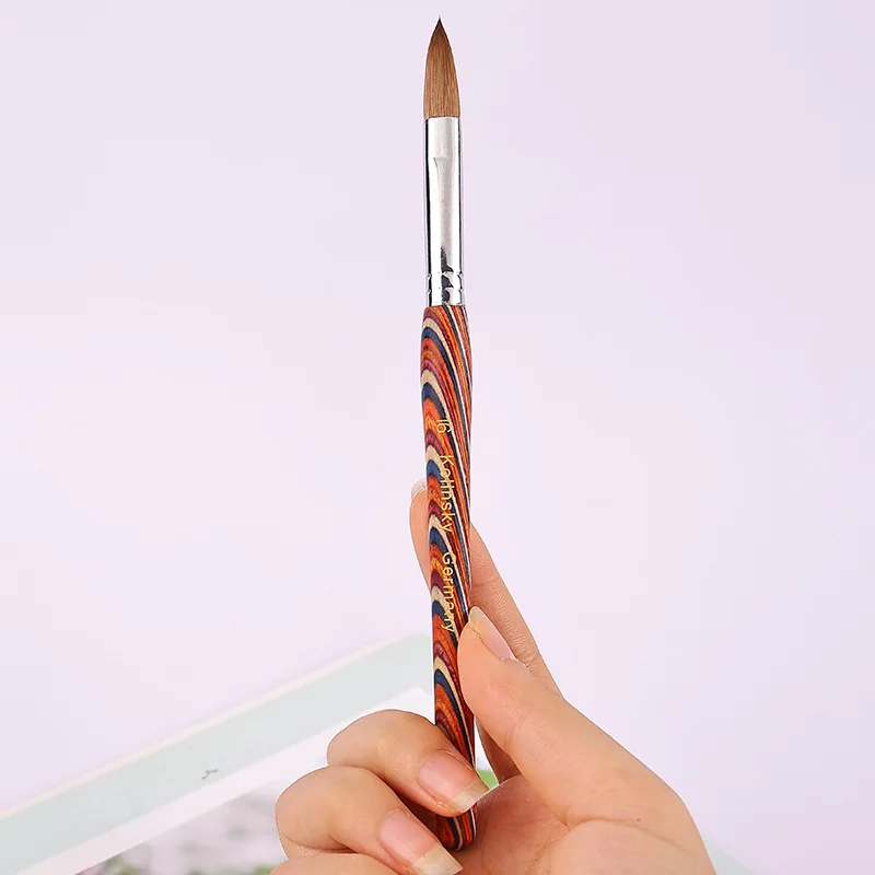 

100% Pure Kolinsky Sable Hair Color Stripe Acrylic Nail Brushes Nail Art Extension Builder Pen Painting Drawing Manicure Tool