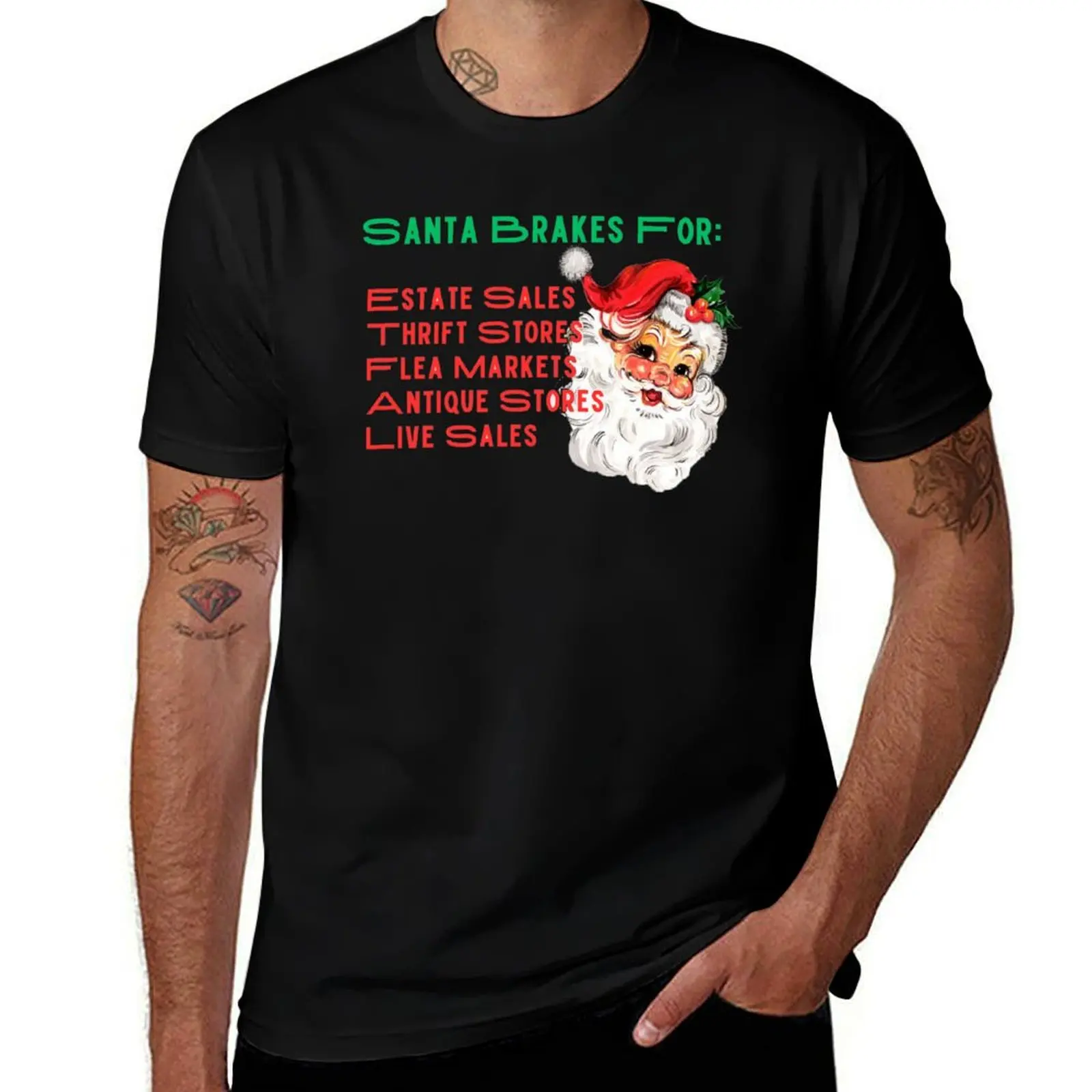 Santa Brakes For VINTAGE T-Shirt Basic Plain Tee for Spring and Summer T-Shirt