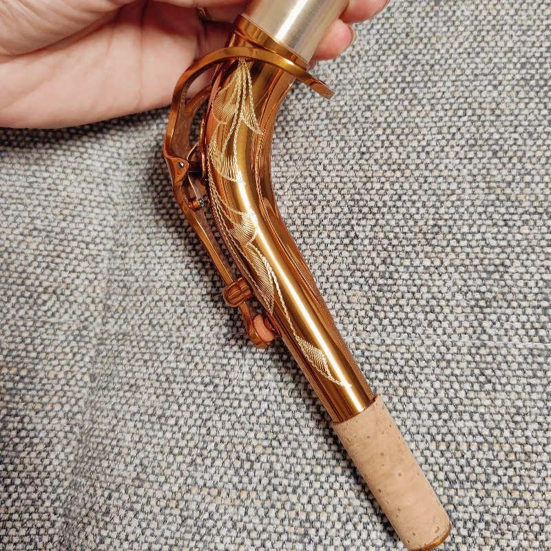 الساكسفون الساكسفون منحني الرقبة منتصف المدى قطرة الصوت e منحني الرقبة القهوة الذهب الساكسفون الموضوع صوت جيد #4