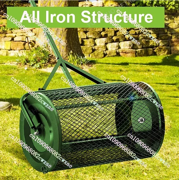 Spreader Roller Peat Moss Spreader for Planting, Seeding, Durable Lightweight Metal Mesh Spreader for Lawn