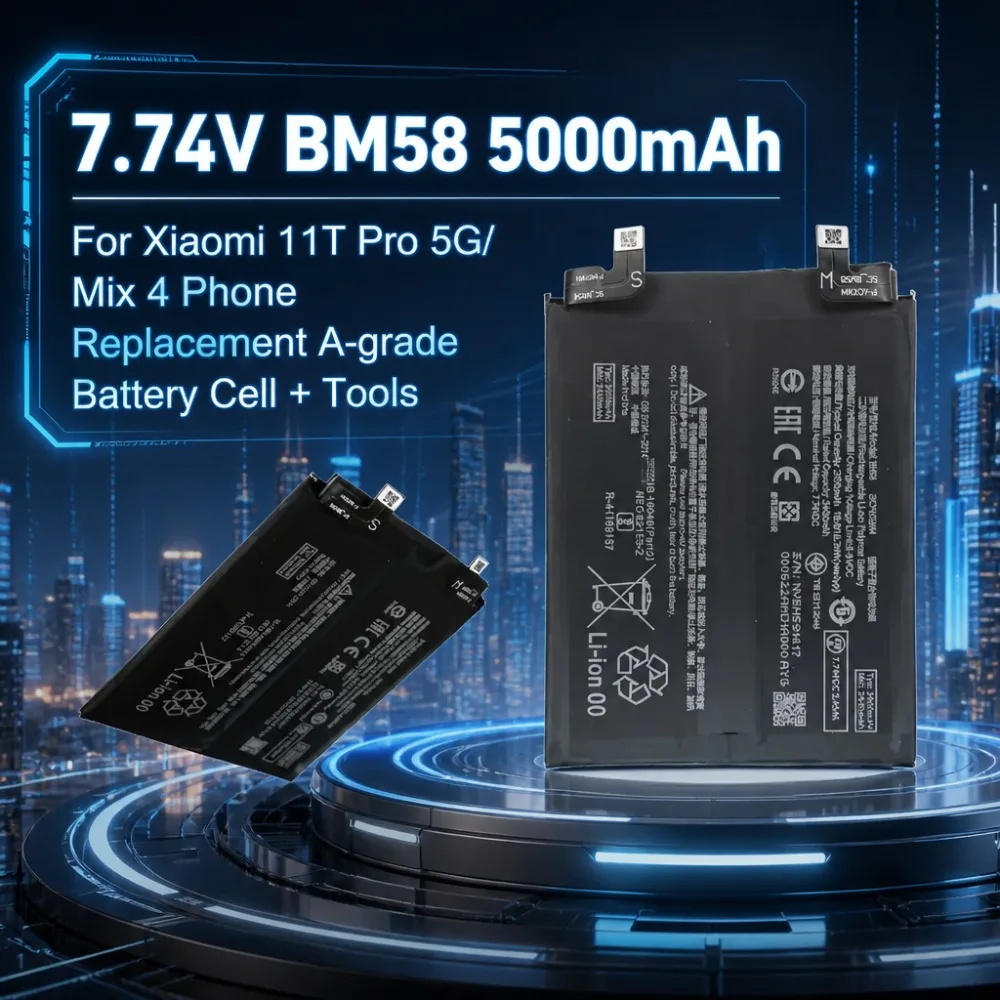 BM58 A-Grade Phone Battery 5000mAh 7.74V Large Capacity For Xiaomi 11T Pro 5G Mix 4 In Stock With Free Repair Kit