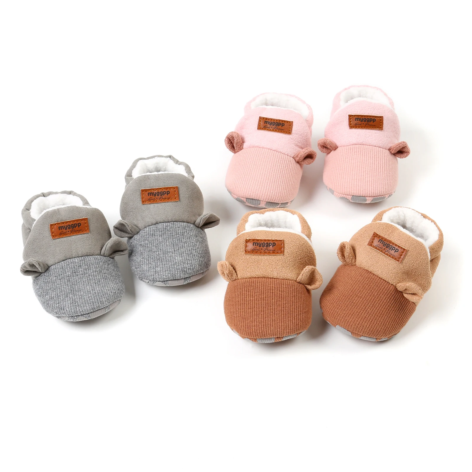 Cute Ears Boots Baby Infant Girls Boys Non-Slip Soft Sole First Walker Winter Warm Snow Boots Crib Shoes