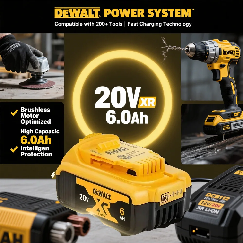 

Original DeWalt 20V Max 6.0Ah Battery - Advanced Lithium-Ion Technology for DeWalt Power Tools